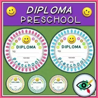 End of Year Rounded Diploma for Preschool Students 2