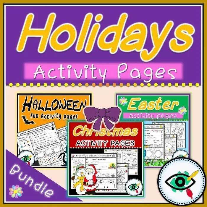 Christian Holidays Worksheets Bundle Planerium