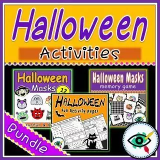 Halloween - Craft Worksheets and Game - Bundle - Image 1
