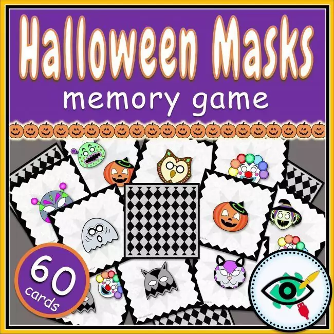 Halloween Masks Matching Game