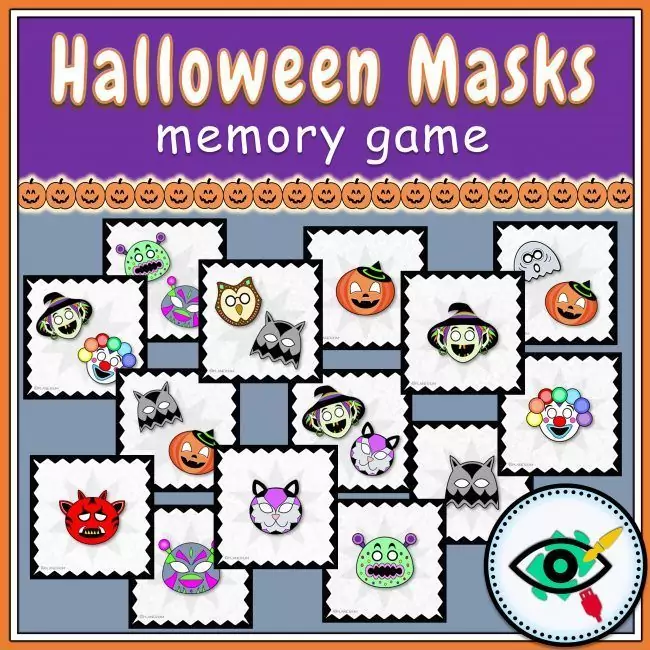 Halloween Masks Matching Game