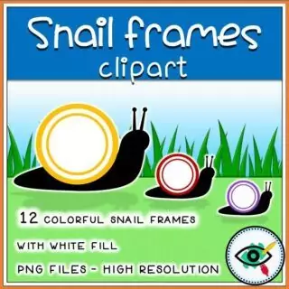 Fall Season - Clipart - Snail round Frames - Image 2