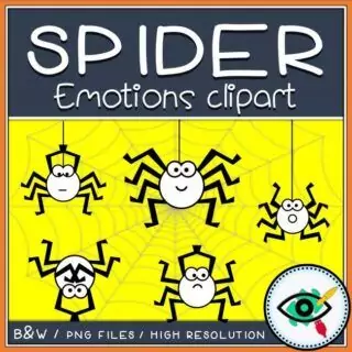 Halloween Clipart - Spider Emotions - Image 1