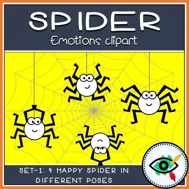 Halloween Clipart - Spider Emotions