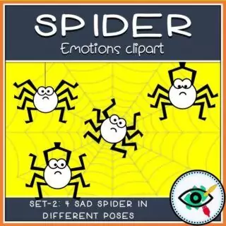 Halloween Clipart - Spider Emotions - Image 4