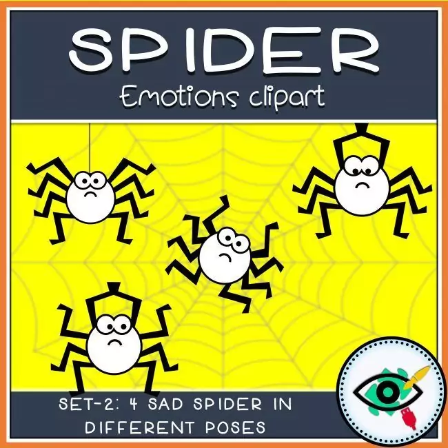 Halloween Clipart - Spider Emotions