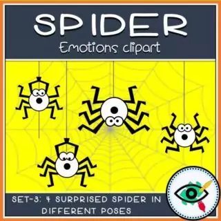 Halloween Clipart - Spider Emotions - Image 3