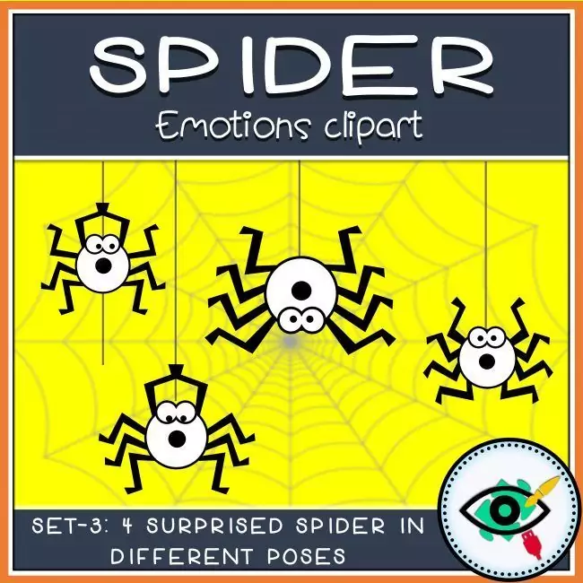 Halloween Clipart - Spider Emotions