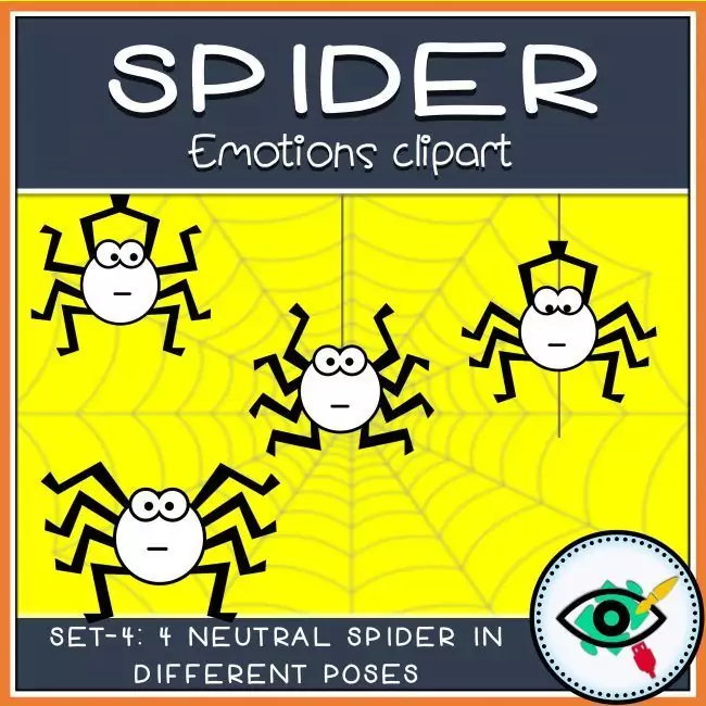 Halloween Clipart - Spider Emotions