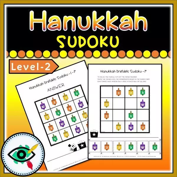 Hanukkah Dreidels Sudoku