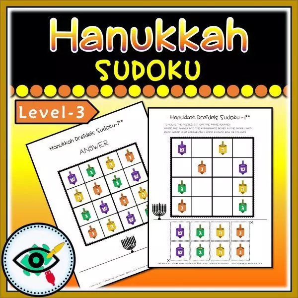 Hanukkah Dreidels Sudoku