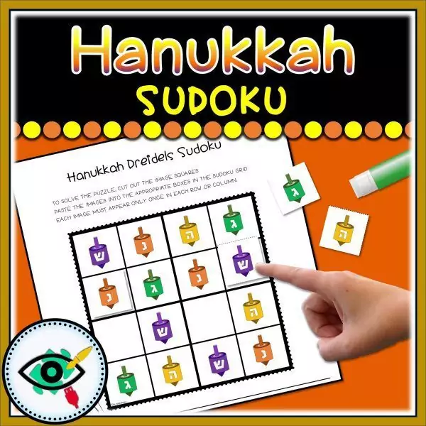 Hanukkah Dreidels Sudoku