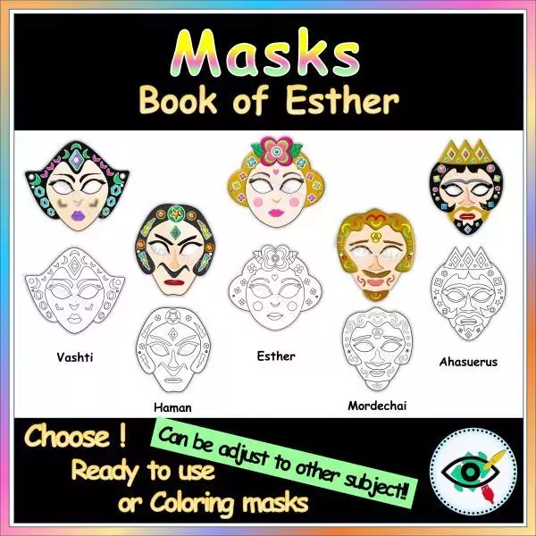 Purim Craft - Book of Esther Masks
