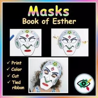 Purim Craft - Book of Esther Masks - Image 4