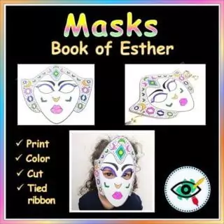 Purim Craft - Book of Esther Masks - Image 3