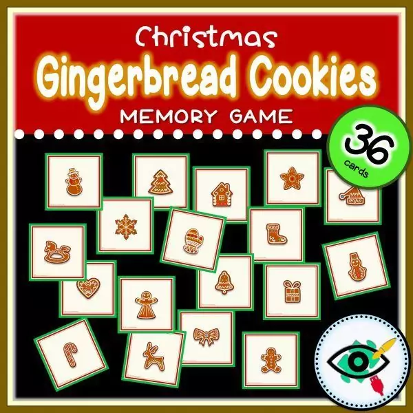 Christmas Gingerbread Cookies Matching Game