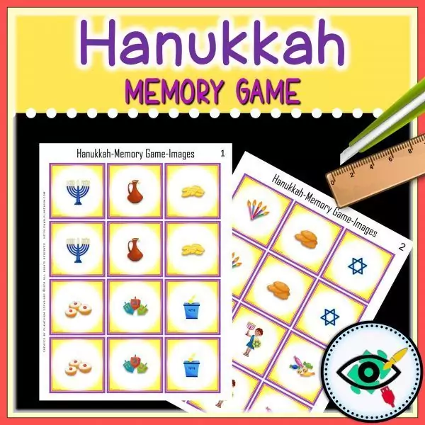 Hanukkah Symbols Matching Game