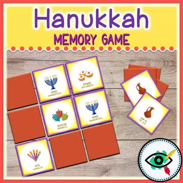 Hanukkah Symbols Matching Game
