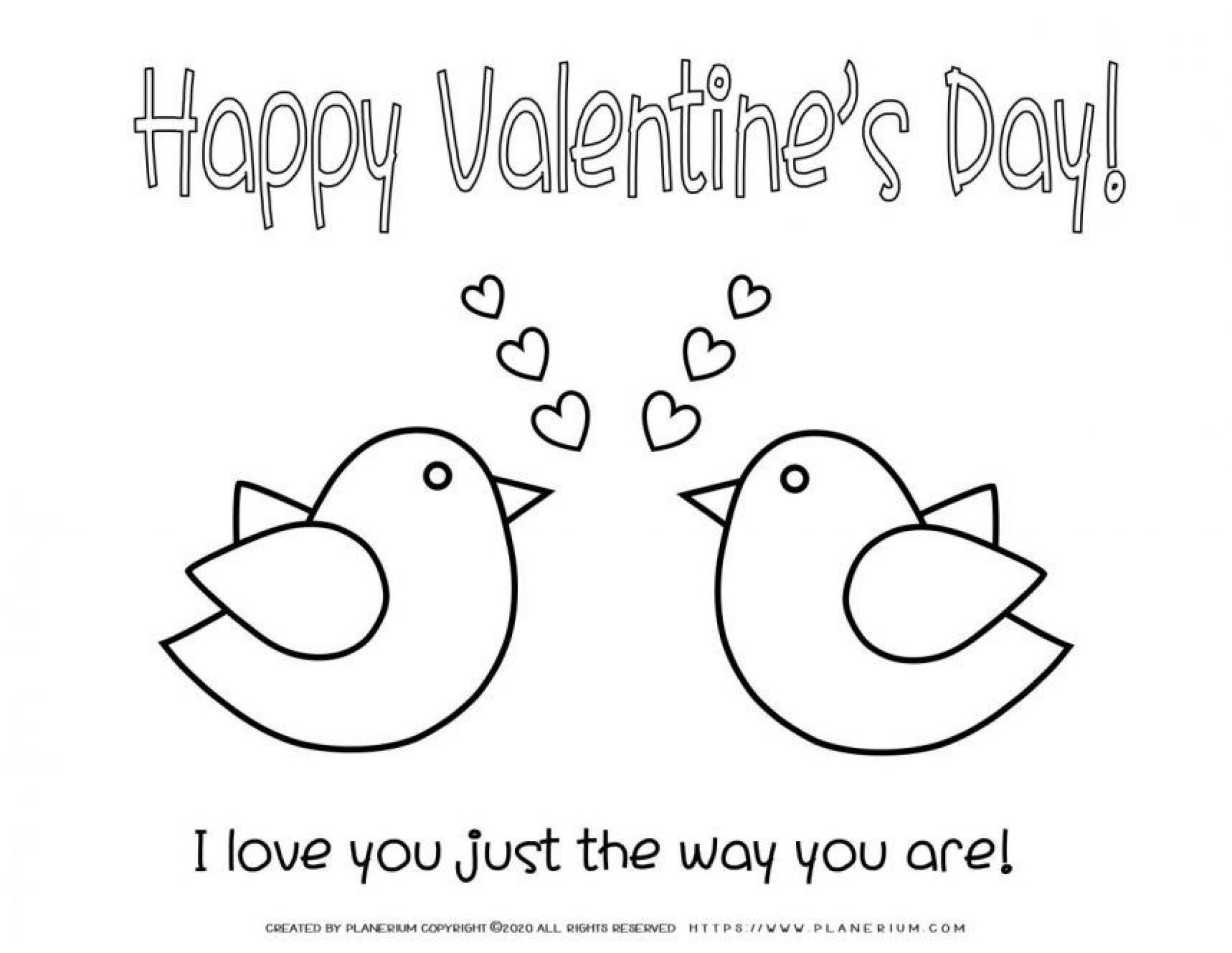 Valentines day - Coloring pages - Love Birds | Planerium