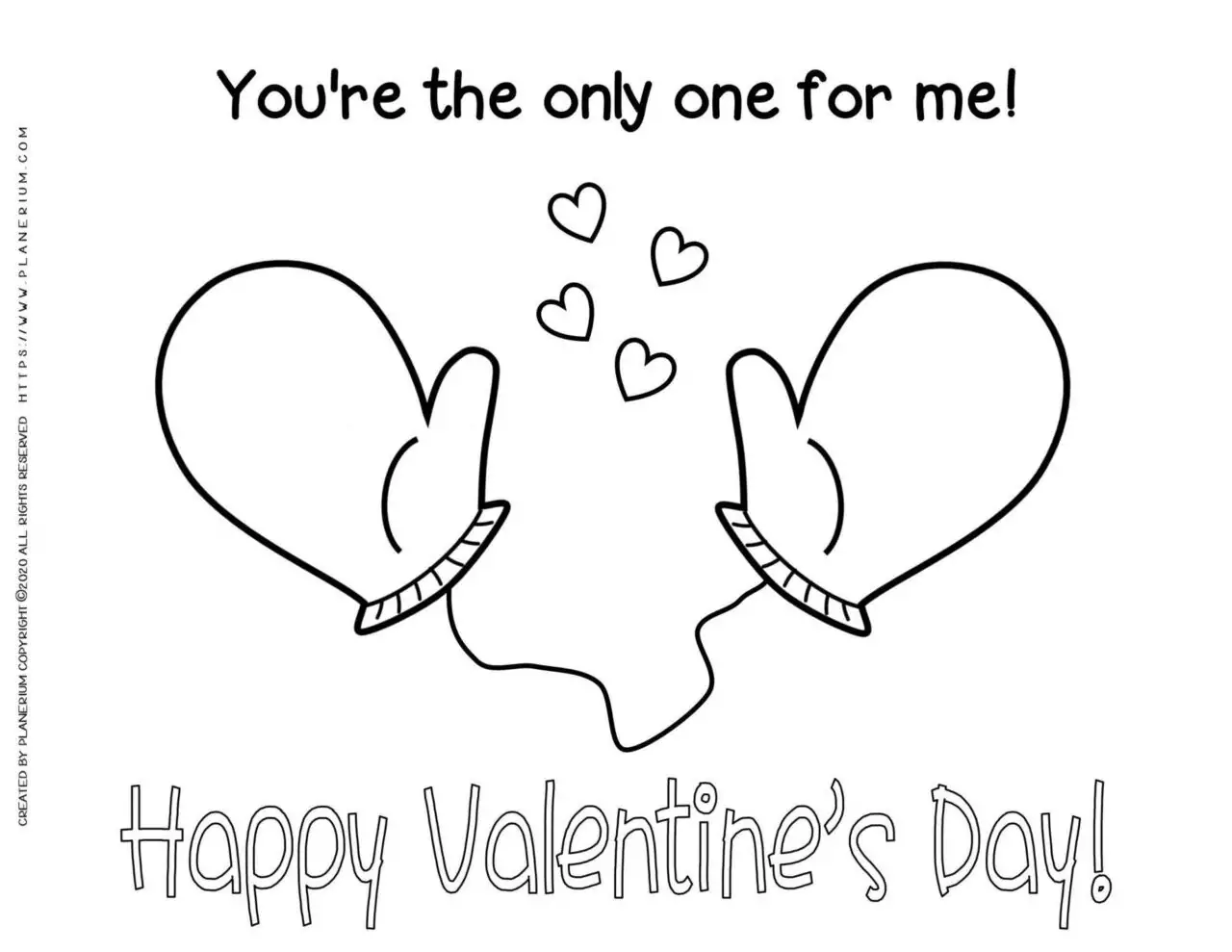 Valentines Day Coloring Page Loving Gloves