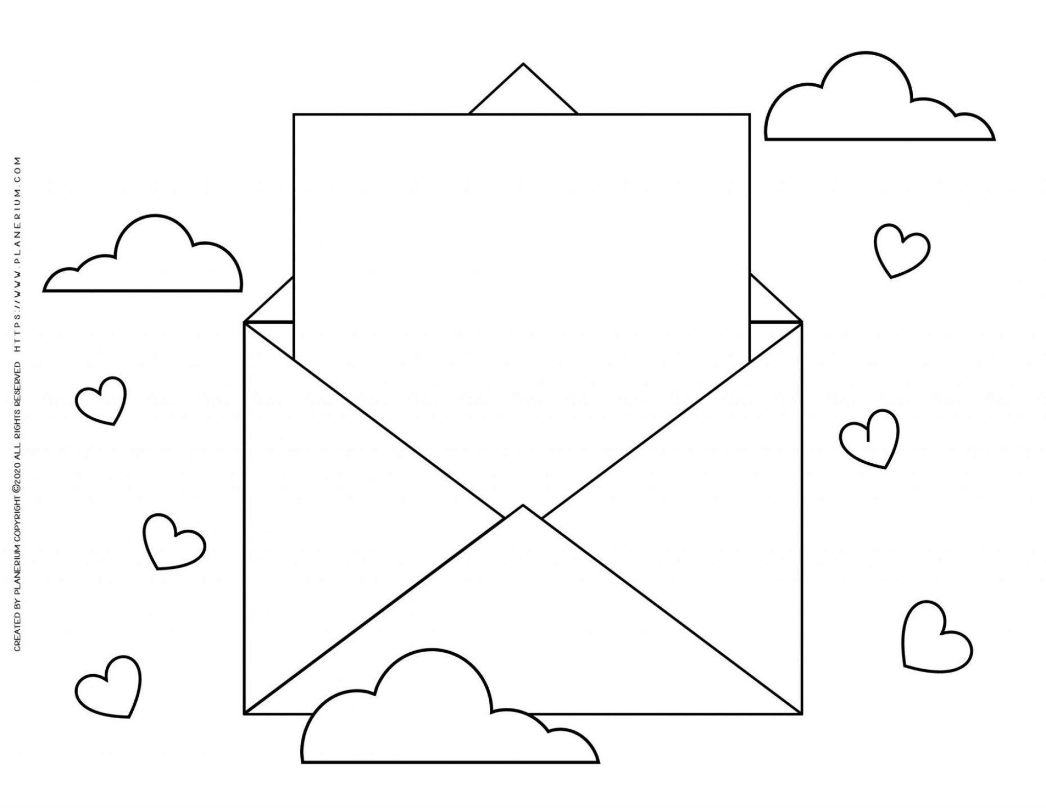 Valentines day - Coloring pages - Love Letter  Planerium