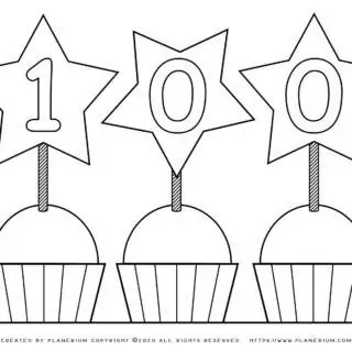 100 days of School - Coloring Page - Stars | Planerium