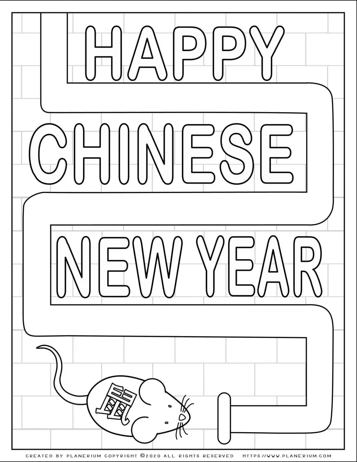 Lunar New Year Chinese Year of the Rat 2020 - Coloring Page - Maze | Planerium