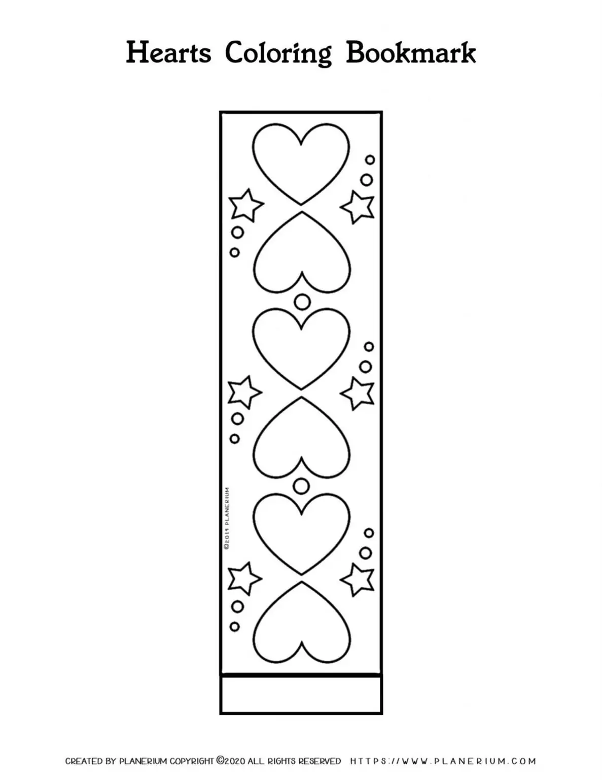 Valentines Day Coloring Page - Decorative Hearts Bookmark