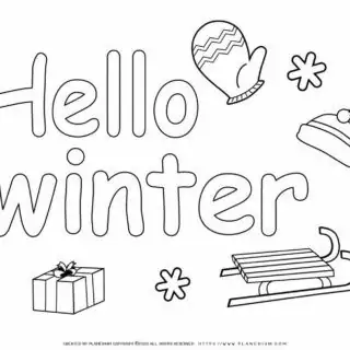 Winter Coloring Page - Hello Winter | Planerium