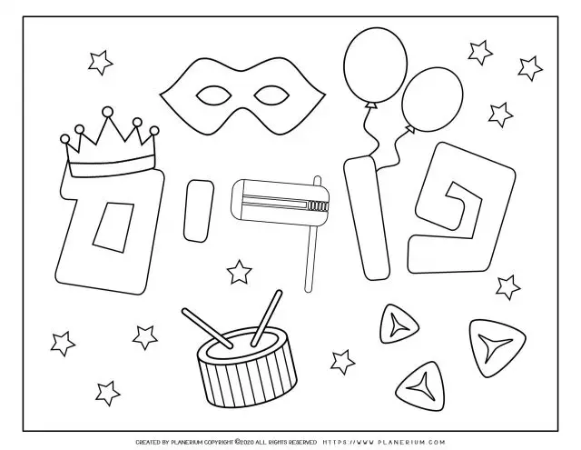 Carnival Coloring Page - Party Poster, Free Printable