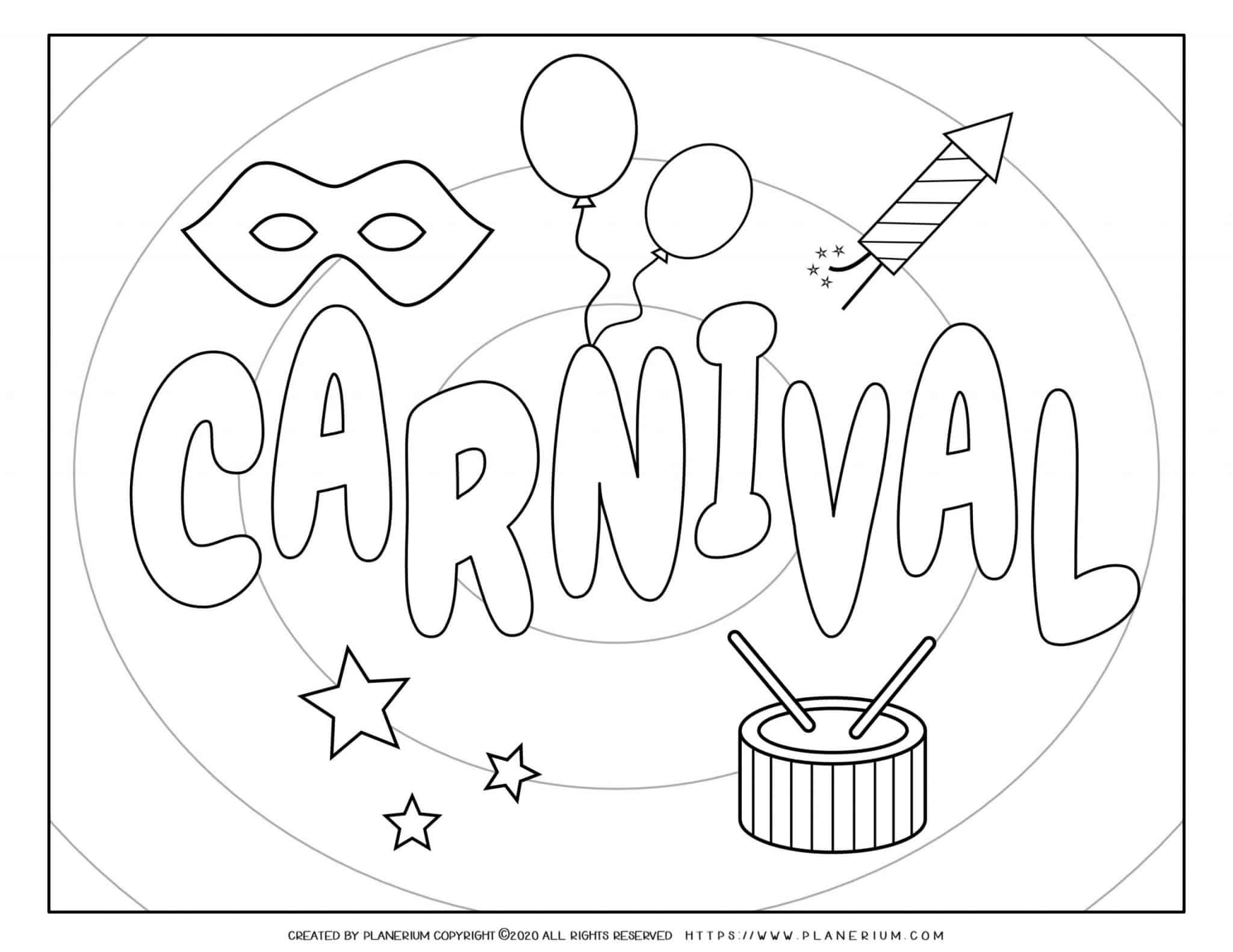 FREE! - Carnival Mask Colouring Sheet Colouring