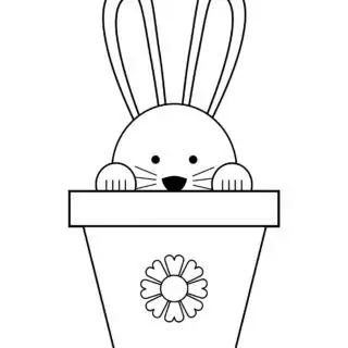 Easter bunny in a pot