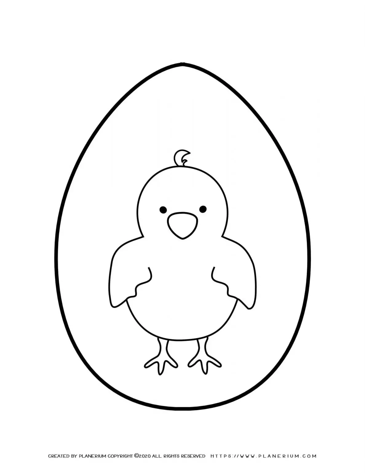 Cute chick stand inside an egg
