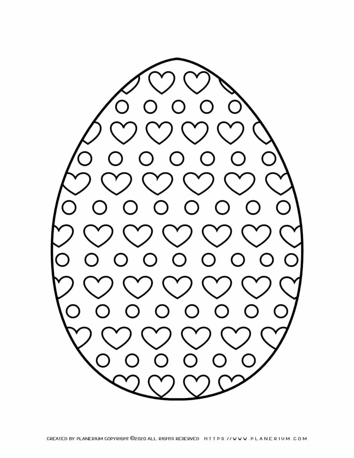 Easter Egg decorated with Hearts