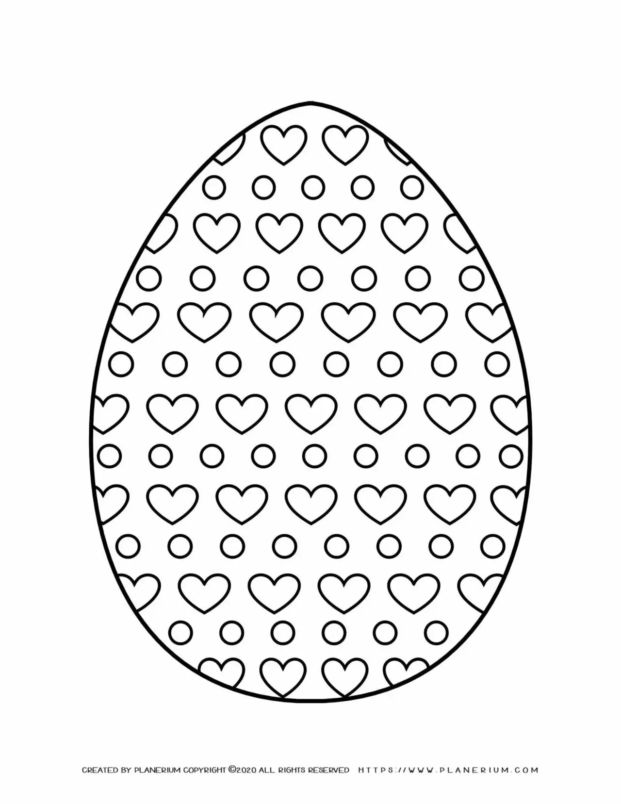 Easter Egg decorated with Hearts