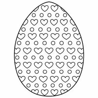 Easter Egg decorated with Hearts
