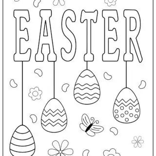 Easter sign with decorated eggs