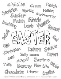 Easter - Coloring Page - Related Words| Planerium