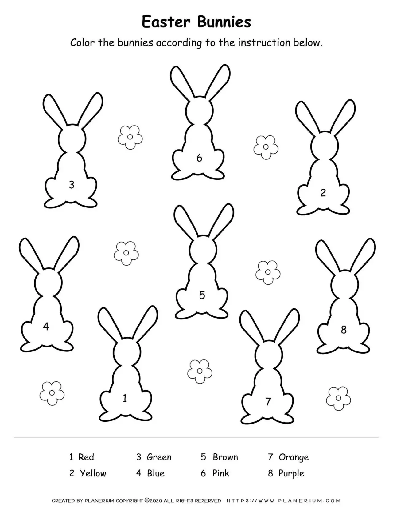 Easter Bunny coloring worksheet