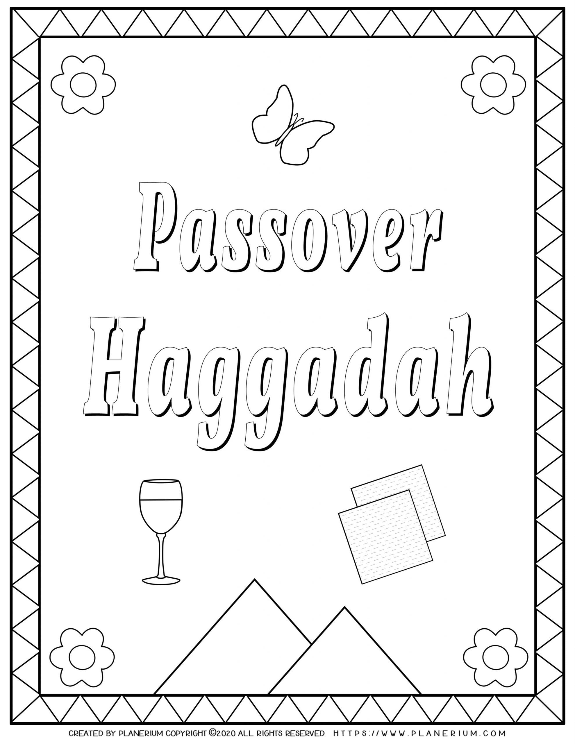 Download Passover Coloring Page Haggadah Book Cover Planerium