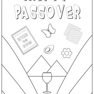 Passover coloring page - Happy Passover - English title