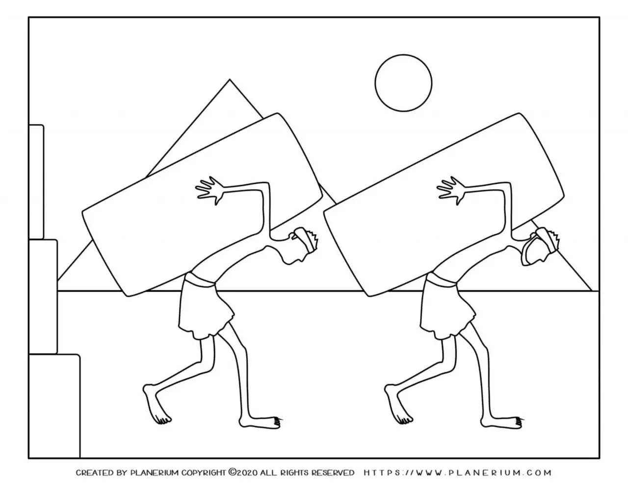 Passover coloring page - Slaves working in Egypt