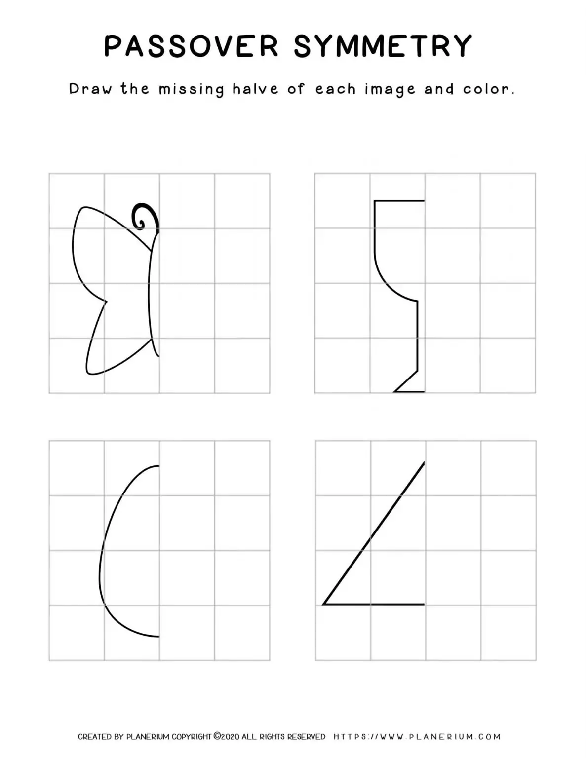 Passover worksheet - Symmetry completion