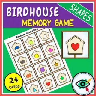 Spring - Memory Game - Birdhouse Shapes game Title 1