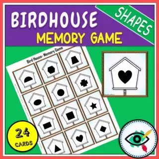 Spring - Memory Game - Birdhouse Shapes game Title 3
