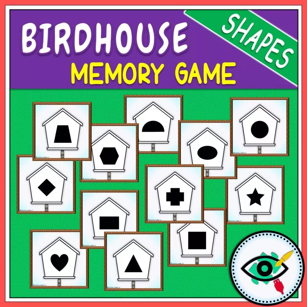 Spring - Memory Game - Birdhouse Shapes game