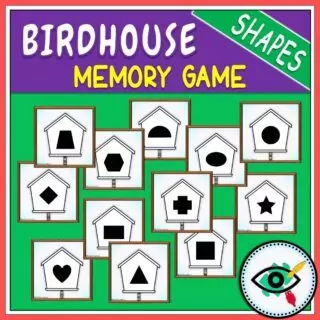 Spring - Memory Game - Birdhouse Shapes game