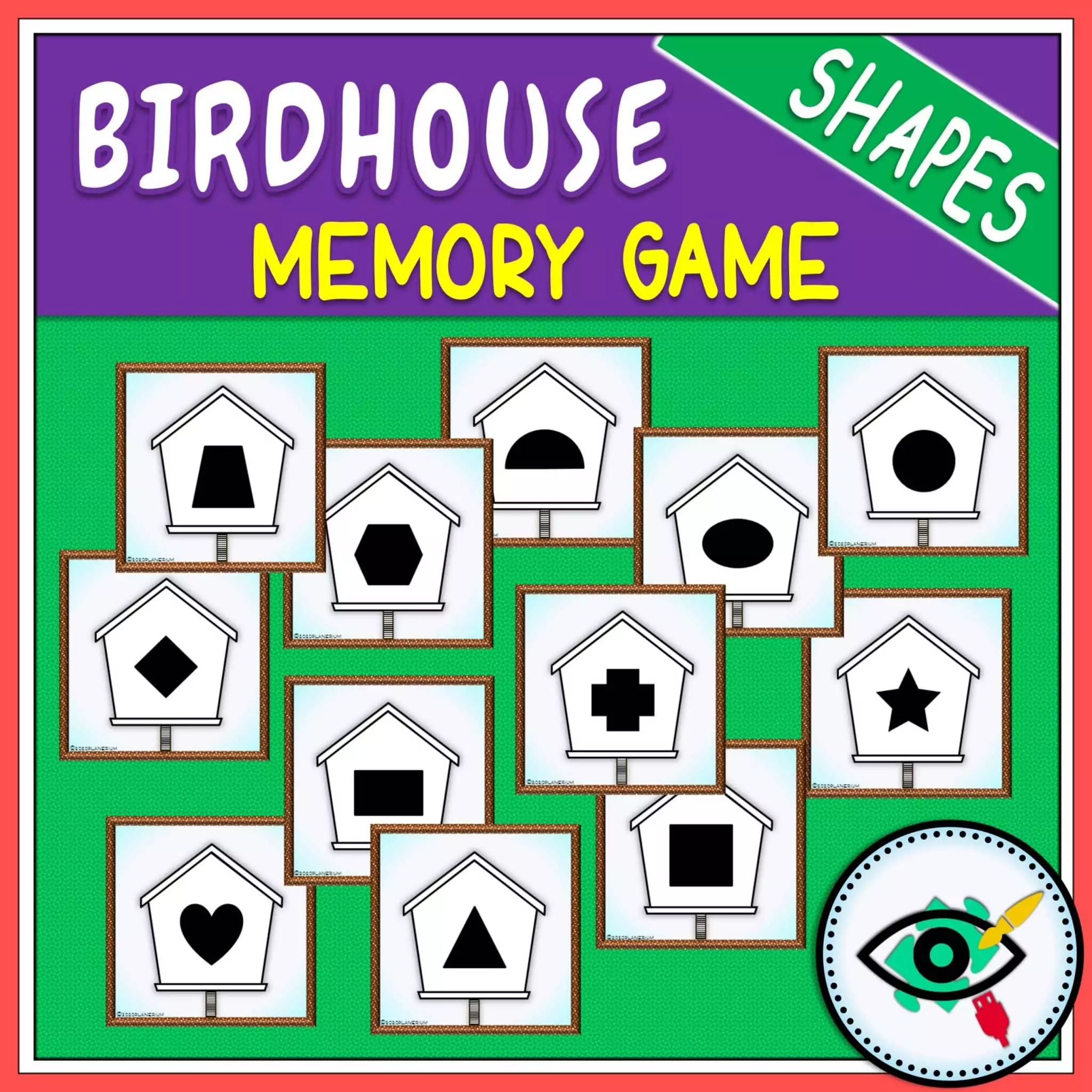 Spring - Memory Game - Birdhouse Shapes game