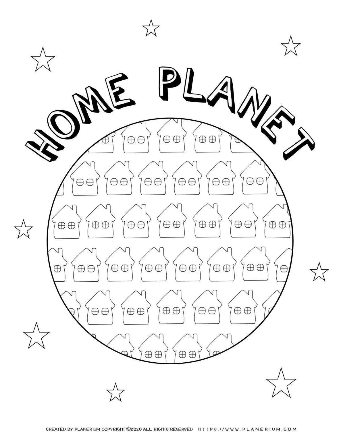 Earth day - Coloring page - Home planet