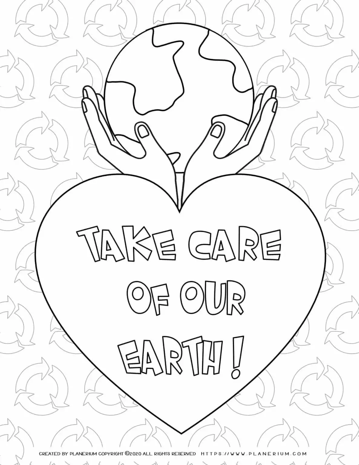 Earth Day - Coloring page - Take care of our earth